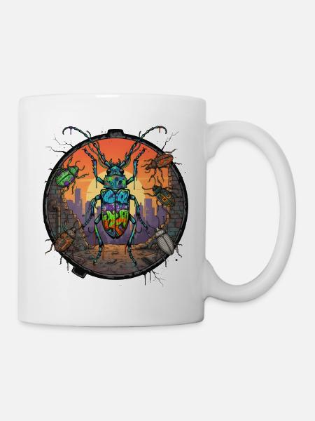 Insects Graffiti in Sunset - Mug - white