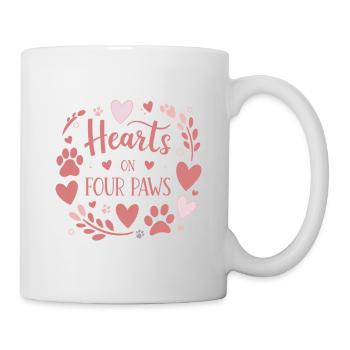 Cœurs sur Quatre Pattes - Mug blanc - blanc - Droite