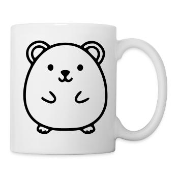 Hamster Lineart Vektor - Tasse - Weiß - Rechts
