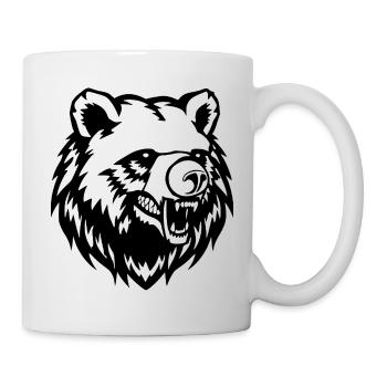Bär Bärenkopf Bären T-shirt Geschenk - Tasse - Weiß - Rechts