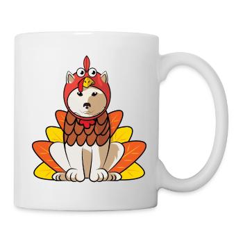Kishu Inu Thanksgiving Cute Japanese Dog Lover - Mug - white - Right