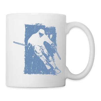 Skier Winter Sport Grunge Design - Mug - white - Right