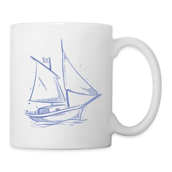 Minimalist Sailboat Sailing Sea Sailor - Mug - white - Right