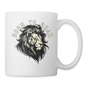 🦁Born to Roar – Proverbs 28:1 Christian Lion - Mug - white - Right