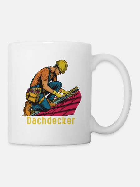 Dachdecker im Einsatz - Tasse - Weiß