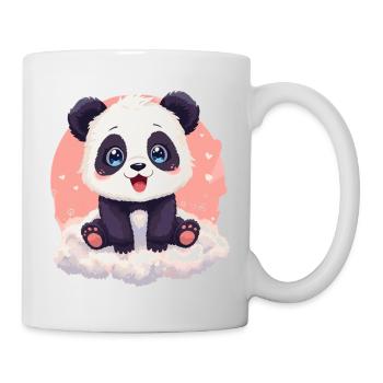 Panda Câlin Sur Nuage Rose - Mug blanc - blanc - Droite