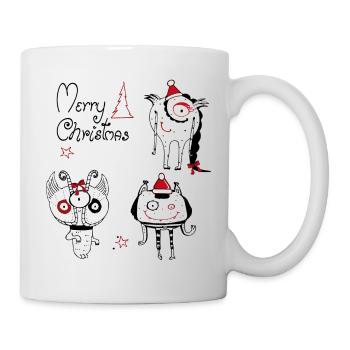 Weihnachtliche  Monster - Tasse - Weiß - Rechts
