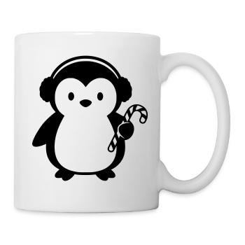 Cute Penguin with Candy Cane | Christmas - Mug - white - Right