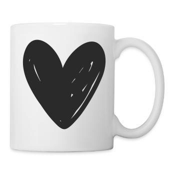Handgezeichnetes Herzskizzen-Design - Tasse - Weiß - Rechts