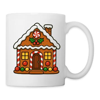 Maison en pain d’épices avec motif canne à sucre - Mug blanc - blanc - Droite