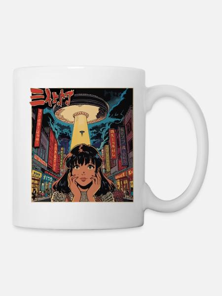 Manga OVNI Invasion Neon City - Mug blanc - blanc