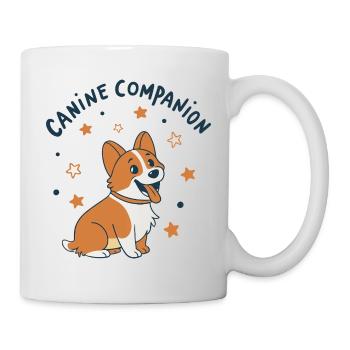 Corgi Companion Sterne Karikatur - Tasse - Weiß - Rechts