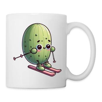Skiender Kaktus Kawaii Winter Humor - Mug - white - Right