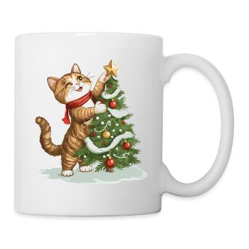 Cat Christmas Tree Christmas Xmas Cute Funny - Mug - white - Right