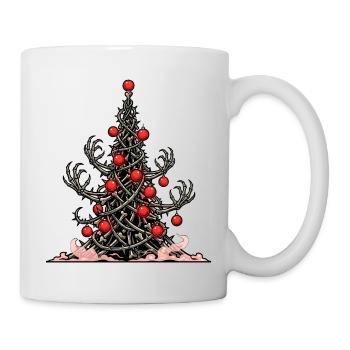 Creepy Skeleton Christmas Tree Horror Christmas - Mug - white - Right
