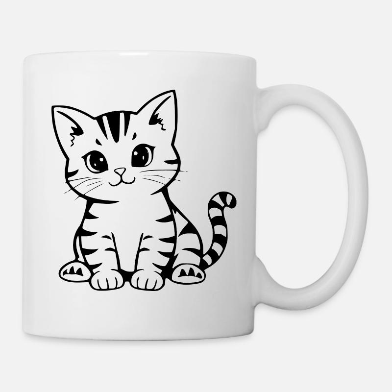 Katze Kätzchen Katzenshirt Katzen T-shirt Geschenk - Tasse - Weiß