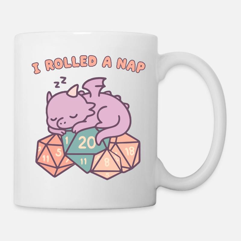 Nickerchen Rollender Drache - Tasse - Weiß