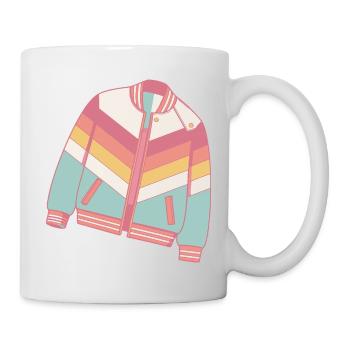 Retro pastel color jacket - Mug - white - Right
