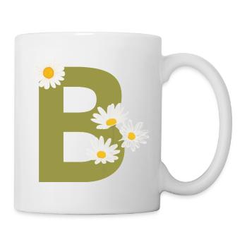 Letter b green daisies - Mug - white - Right