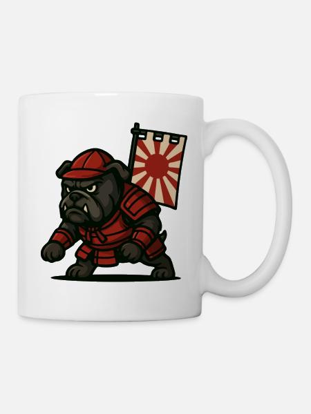 Bulldogge Samurai Rising - Tasse - Weiß