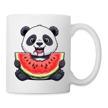 Süßer Panda Cartoon Wassermelone Sommer Obst - Tasse - Weiß - Rechts