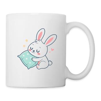 Cuddly bunny and starry pillow - Mug - white - Right