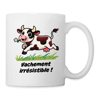 Vache bondissante prairie vachement irrésistible ! - Mug blanc - blanc - Droite