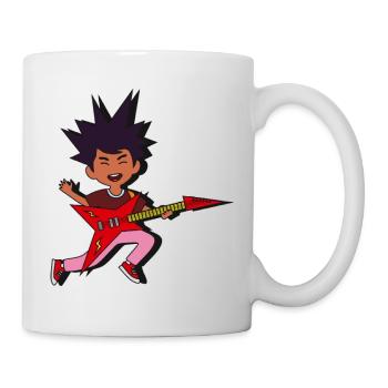 Stacheliger Rocker-Gitarrenburst - Tasse - Weiß - Rechts