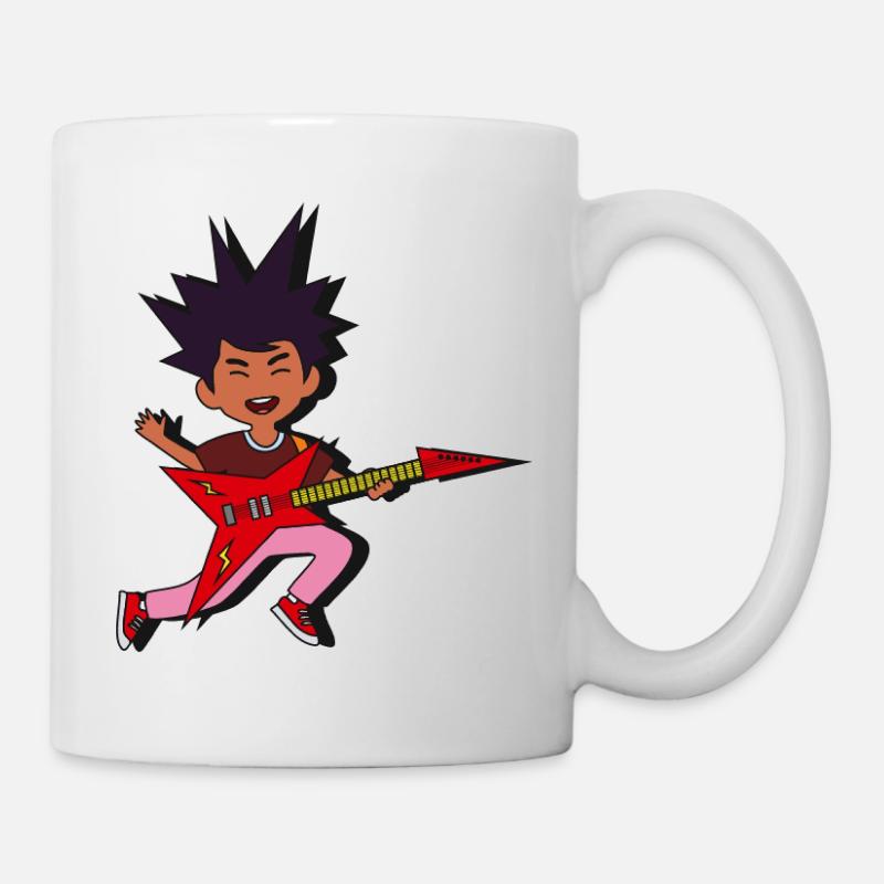Stacheliger Rocker-Gitarrenburst - Tasse - Weiß