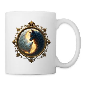 Mondwölfe im Kreis - Tasse - Weiß - Rechts