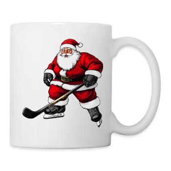 Eishockeyspieler Weihnachtsmann - Mug - white - Right