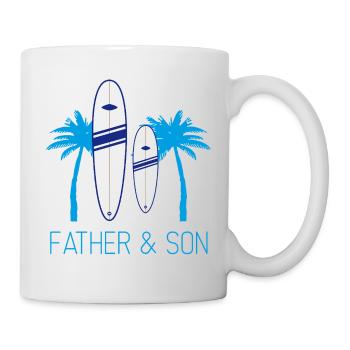 Vater und Sohn Surfen Father and Son Surf - Mug - white - Right