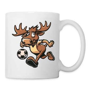 Moose Soccer Cartoon - Mug - white - Right