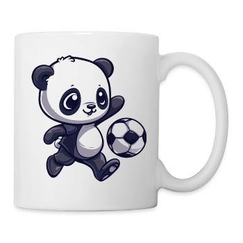 Panda Fußball Cartoon - Tasse - Weiß - Rechts