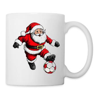 Fussballer Weihnachten / Weihnachtsmann Fussball - Tasse - Weiß - Rechts