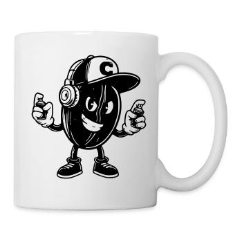 Cool coffee bean figure in graffiti style - Mug - white - Right