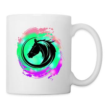 Pferdekopf Neon Kreislauf - Tasse - Weiß - Rechts