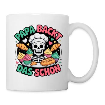 Papa Backt Das Schon - Tasse - Weiß - Rechts