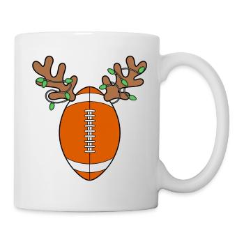 Geweih Football Weihnachtsdesign - Tasse - Weiß - Rechts