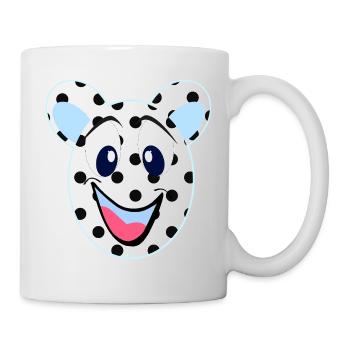 Blauer lachender Bär mit Punkten - Tasse - Weiß - Rechts