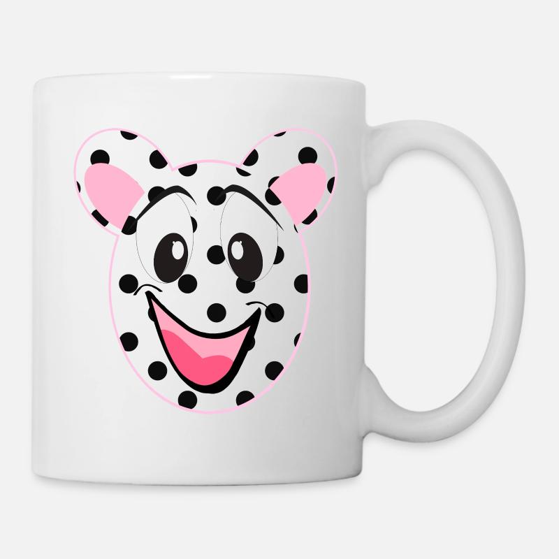 Fröhliches Bärengesicht Cartoon - Tasse - Weiß