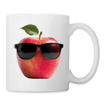 Apfel mit Sonnenbrille - Tasse - Weiß - Rechts