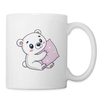 Cuddly White Bear on Starry Cushion - Mug - white - Right