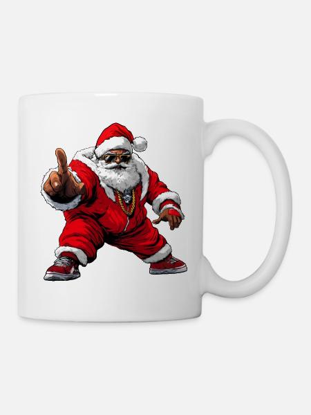 Hip-Hop Weihnachtsmann / Rapper - Tasse - Weiß