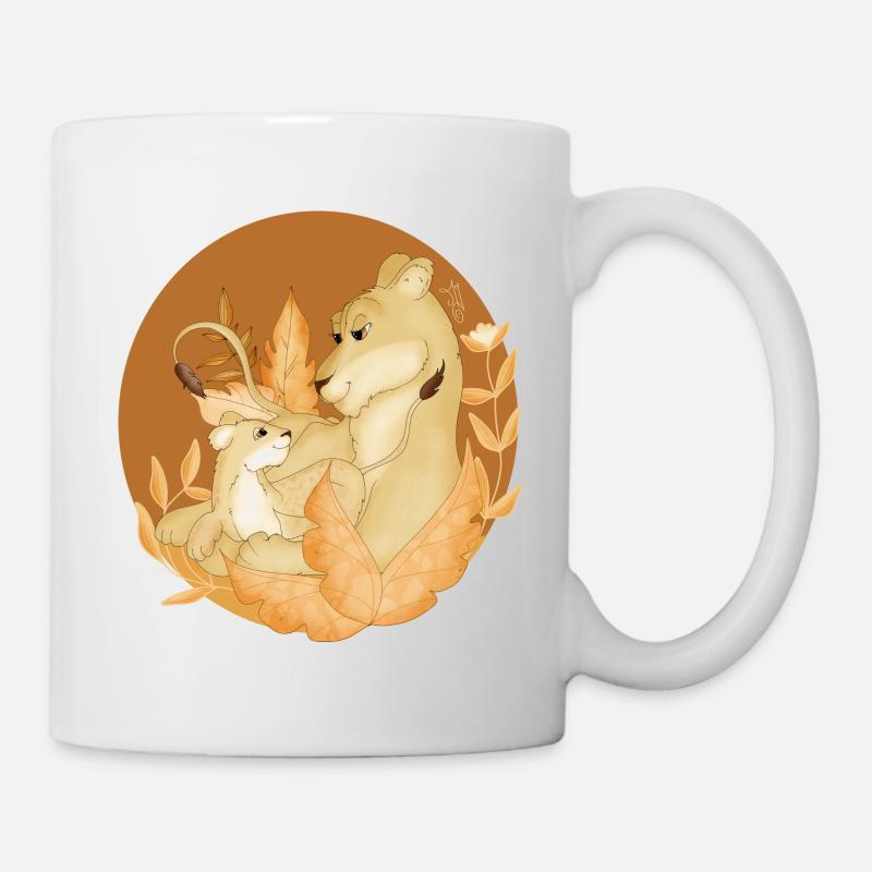 Lionne et lionceau - Mug blanc - blanc