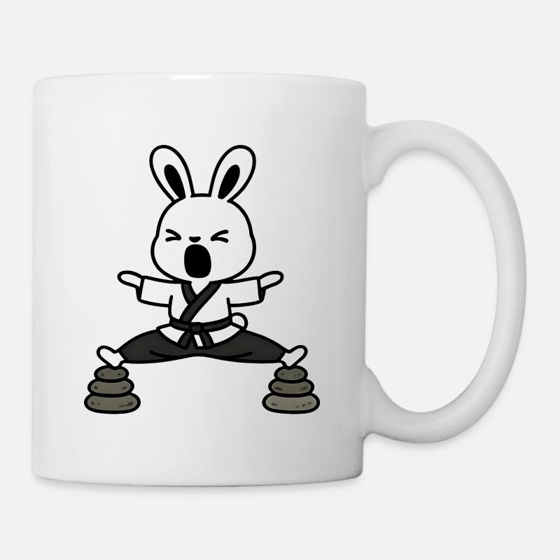 Zen Rabbit Kata auf Steinen - Tasse - Weiß