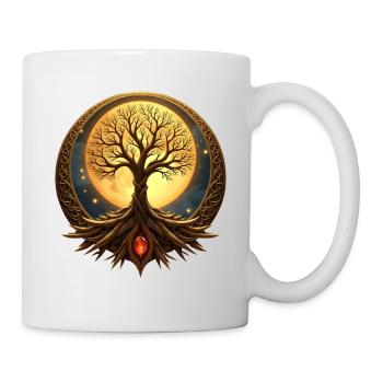 Arbre de vie lunaire - Mug blanc - blanc - Droite