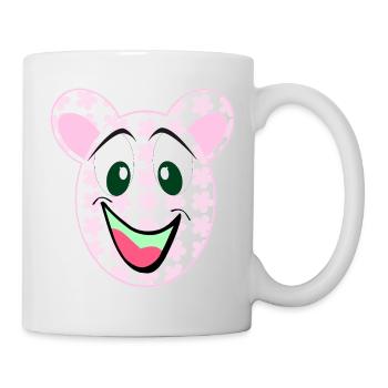 Bär Blumenmuster Lächeln - Tasse - Weiß - Rechts
