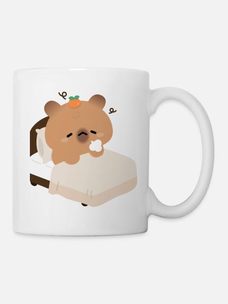 Sleepy Capybara in Cozy Bed - Mug - white