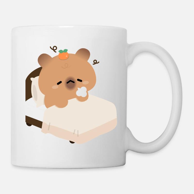 Søvnig capybara i koselig seng - Kopp - hvit